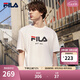 FILA 斐樂官方情侶款針織短袖衫2025春季新款休閑簡約舒適純棉T恤 云菇白-WT L 175/96A