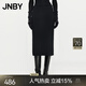 JNBY/江南布衣秋冬新品半身裙女休閑H型羊毛中長(zhǎng)款腰裙優(yōu)雅5O8D10790 001/本黑 L