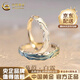中國(guó)黃金（CHINA GOLD）925銀戒指蒹葭白露情侶對(duì)戒小眾紀(jì)念日首飾教師節(jié)實(shí)用生日禮物 京速達(dá)*蒹葭白露情侶戒指【品牌禮盒】