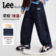 Lee童裝兒童牛仔褲中大童加絨褲子冬裝新款男童直筒褲百搭女童褲子 深藍色0647--秋冬加絨款 150