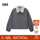 森馬（Semir）外套女oversize插肩袖仿羊羔毛毛領(lǐng)冬季2024夾棉夾克109724108016