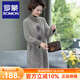 羅蒙（ROMON）媽媽裝秋冬裝外套洋氣媽媽加厚中長(cháng)款50歲仿貂絨上衣服中老年女裝 灰白 厚款 2XL