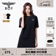 BOY LONDON春夏女款T恤裙?jié)M印潮牌直筒連衣裙W17906 黑色 M