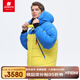 君羽戶外珠峰款羽絨服800蓬白鵝絨連體衣8000米登山南北極探險(xiǎn)D52057 冰黃-彩藍(lán)-上衣 S 【白鵝絨390克】