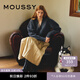 moussy新款系扣綁帶休閑百褶半身裙女010FA211-5440 070米色 S