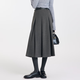 圖曼朵（tumanduo）灰色毛呢百褶半身裙女高腰加厚a字裙秋冬通勤面試中長(zhǎng)高級(jí)感半裙 灰色 M 推薦105-115斤可穿