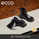 愛步（ECCO）靴子女 黑色厚底增高中筒套筒牛皮女靴 蹤跡220743 黑色22074301001 36
