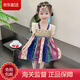 WVD國際品牌女童裙子夏季2025新款兒童少數民族風(fēng)漢服連衣裙女寶寶夏裝公主裙 粉色送頭飾 粉色送頭飾 90 CM
