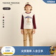 Teenie Weenie Kids小熊童裝24秋季款男童印花休閑學院風長袖T恤 酒紅色 150 cm