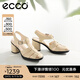 愛(ài)步（ECCO）羅馬涼鞋女 優(yōu)雅媽媽百搭透氣粗跟編織風(fēng)高跟鞋 雕塑222723 石灰色22272301378 37