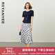 顏域2025夏季新款波點(diǎn)半身裙女法式復(fù)古A字高腰顯瘦過(guò)膝中長(zhǎng)裙子 藍(lán)波點(diǎn) XL