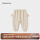 babylove男女寶寶褲子春款純棉大pp褲外出長褲毛圈百搭休閑褲束腳褲