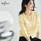 伊芙麗蔣欣代言圓領(lǐng)單排金屬扣純羊毛針織開(kāi)衫百搭舒適女外套2025秋裝 奶油黃 圓領(lǐng)開(kāi)衫 XL 130-140斤