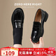 ZHR樂(lè )福鞋女學(xué)院風(fēng)休閑小皮鞋女復古圓頭氣質(zhì)百搭女鞋 AH393黑色 37