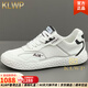 KLWP男鞋2025新款軟底輕便網(wǎng)面休閑小白鞋平底開(kāi)車(chē)鞋男士夏季透氣網(wǎng)鞋 白黑 40