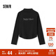 森馬（Semir）長(zhǎng)袖t恤女半高領(lǐng)字母修身軟糯上衣春刺繡套頭衫107124101002
