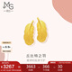 周生生七夕黃金耳釘一對 愛(ài)情密語(yǔ)羽毛 足金耳飾女86820E計價(jià) 3.45克