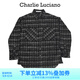 Charlie Luciano【迪麗熱巴同款】格子襯衫中性小香風(fēng)經(jīng)典情侶同款國潮外套cl男潮 黑色 S