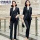 伊雅露莎高端職業(yè)女西裝套裝小西裝女高端商務(wù)正裝通勤馬甲西服工衣女2911 黑色西裝+褲+202白襯衫 M