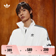 adidas情侶款復(fù)古風(fēng)梭織立領(lǐng)夾克外套男女阿迪達(dá)斯官方三葉草 亮白 XL