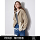 初語(yǔ)雙面絨復古休閑外套女2024秋冬新款撞色減齡保暖寬松連帽開(kāi)衫 奶咖色 L