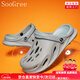 SooGree洞洞鞋男士夏季時(shí)尚個(gè)性戶(hù)外開(kāi)車(chē)涼鞋沙灘鞋包頭拖鞋外穿防滑涼拖 GSW88285拖鞋男EVA材質(zhì)煙灰蘭色 45 建議44腳穿