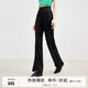 秋水伊人修身顯瘦春秋新款高腰舒適簡(jiǎn)約通勤百搭褲子女 黑色 M