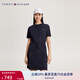 TOMMY HILFIGER夏季女裝經(jīng)典1985休閑簡(jiǎn)約字母收腰顯瘦圓領(lǐng)短袖連衣裙42534 藏青色DW5 L