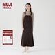 無(wú)印良品（MUJI）女式 燈芯絨 背帶裙中長(cháng)款連衣裙半身裙女秋款裙子美拉德BE10CC3A 深棕色 L （165/70A）