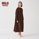 無(wú)印良品（MUJI） IDEE 女式 強捻 連帽套頭連衣裙 女裝裙子春季  GAD03C4S 深棕色 M (155/80A)