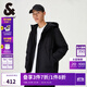 杰克·瓊斯（JACK&JONES）秋季新款保暖潮流運動(dòng)純色抽繩連帽休閑棉服外套男裝225109010 黑色E40 L