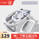 十月結晶嬰兒洗澡盆家用可坐大號新生兒童用品沐浴桶折疊寶寶浴盆 【單盆+浴墊+浴架+洗頭杯】
