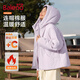 班尼路棉服女裝棉衣冬季新款寬松保暖連帽外套時(shí)尚小個(gè)子中長(cháng)款上衣服 淺紫#純色 【舒適保暖】 L