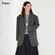 fano studios范洛Fano 復古廓形重塑經(jīng)典寬肩平駁領(lǐng)西裝外套女上衣2025秋季 隕石灰 現貨 M