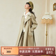 紫涵（ZIHAN）雙排扣中長(cháng)款風(fēng)衣女H型簡(jiǎn)約通勤氣質(zhì)大衣金屬扣 卡其綠 L