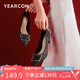 意爾康女鞋氣質(zhì)女單時裝鞋尖頭淺口高跟網(wǎng)紗鞋 29925W 黑色 37 