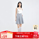 秋水伊人元氣A字氣質(zhì)半身裙夏季新款女裝顯瘦舒適復古通勤遮胯裙子 藍色 M