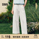 森馬（Semir）休閑褲女寬松闊腿褲顯腿長時尚百搭2025夏季花邊褲子107425127060