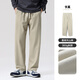 布衣傳說(shuō) 抗皺天山棉 春季闊腿休閑褲子男款寬松直筒褲垂感長(cháng)褲 卡其360G L