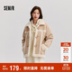 森馬（Semir）外套女牛角扣翻領(lǐng)寬松文藝2024冬季仿麂皮仿兔毛夾克109724108011