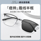 鏡邦 新款近視眼鏡商務(wù)大臉眼鏡框男大黑框眉線(xiàn)眼鏡框配變色眼鏡Z 9051黑銀 時(shí)尚眉線(xiàn)框不挑人 配1.56極速感光變色鏡片 默認灰色