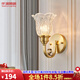 仟潤(rùn)照明（Qianrunlighting）全銅壁燈客廳背景墻燈美式簡(jiǎn)約臥室床頭輕奢水晶過(guò)道樓梯壁燈N222 單頭全銅+含LED三色燈泡