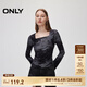 ONLY春夏時髦甜酷風扎染顯瘦方領(lǐng)長袖T恤女|124302016 H1Z 黑色 L (170) 88A