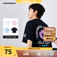 Converse【冰氧吧】匡威T恤男童圓領t恤童裝寬松短袖女童半袖套頭涼感上衣 正黑色 140 /68 【建議身高128-140cm】