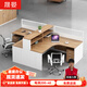 晟晏職員辦公桌椅組合簡(jiǎn)約現代2/4/6人工位屏風(fēng)隔斷財務(wù)員工辦公桌 T字型2人位+柜+椅