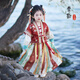 今兮古兮漢服女童春秋超仙中國風(fēng)中秋節2025小女孩唐裝連衣裙 品紅110