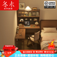 冬木轉(zhuǎn)角書桌書柜書架一體臥室拐角靠墻L型實(shí)木學(xué)習(xí)辦公折疊電腦桌子 轉(zhuǎn)角書桌書柜-左右互換|胡桃色 1.2米