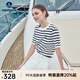 Navigare意大利小帆船女士T恤25春夏季新品休閑簡(jiǎn)約針織體恤百搭簡(jiǎn)約上衣 白底藍紋 M