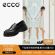 愛步（ECCO）樂福鞋 時尚厚底增高休閑皮鞋女 蹤跡30女鞋系列220723 黑色 39