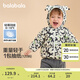 巴拉巴拉【榮信樂樂趣IP】童裝嬰兒輕薄羽絨服寶寶外套冬裝造型 白黑色調(diào)00319-白鴨絨 100 充絨量25g